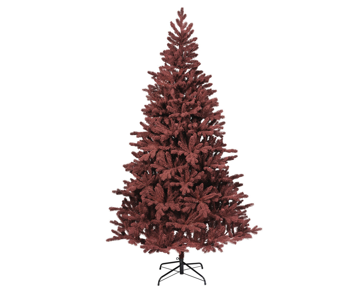 BURGUNDY FIR FLOCK RED 240CM