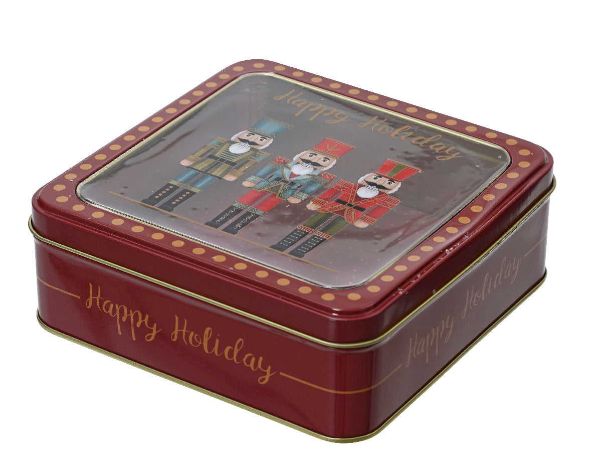 STORAGE TIN TIN SQUARE OFFSET PRINTING PET WINDOW