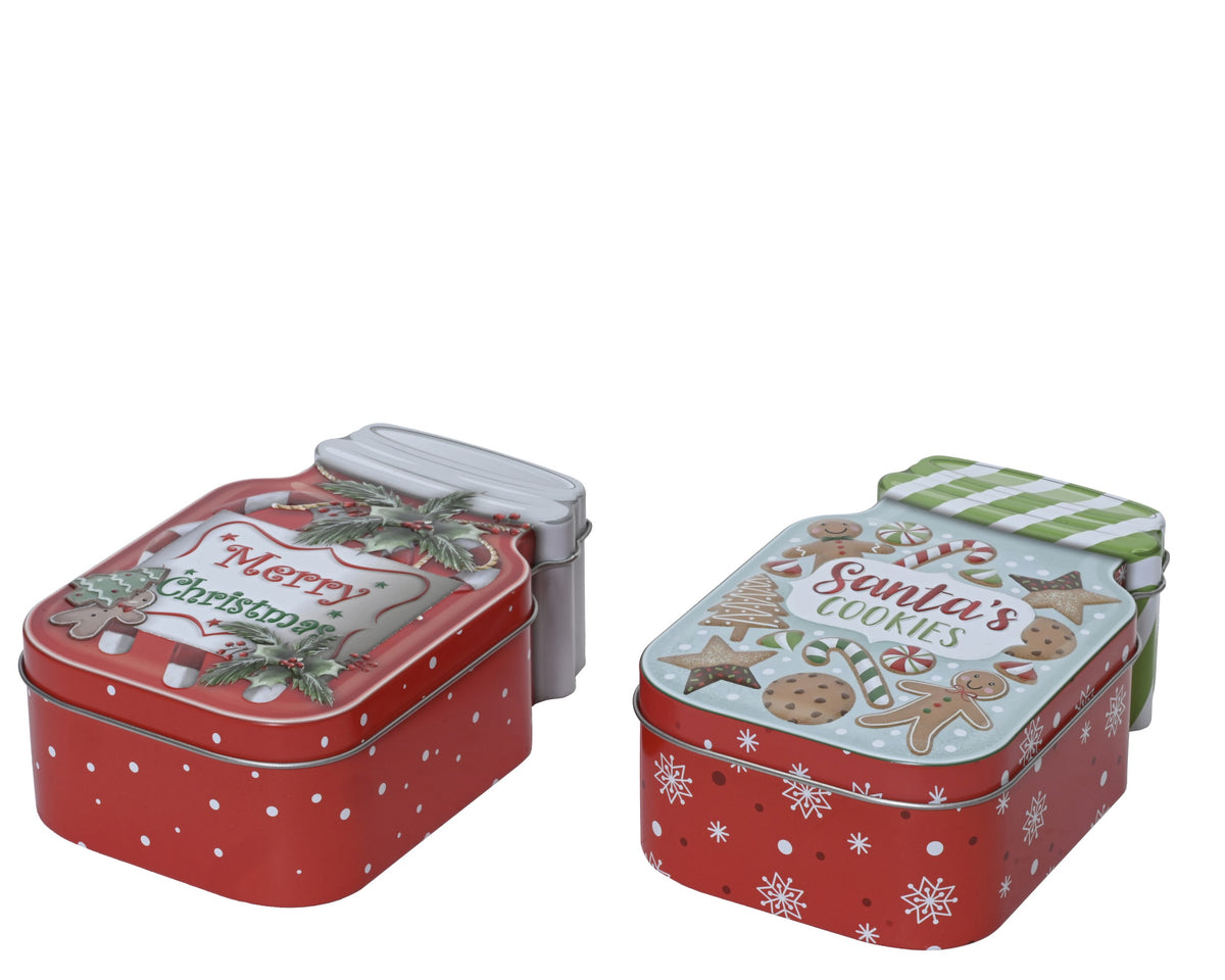 STORAGE TIN TIN RECTANGLE OFF SET PRITING 15X9.6X5