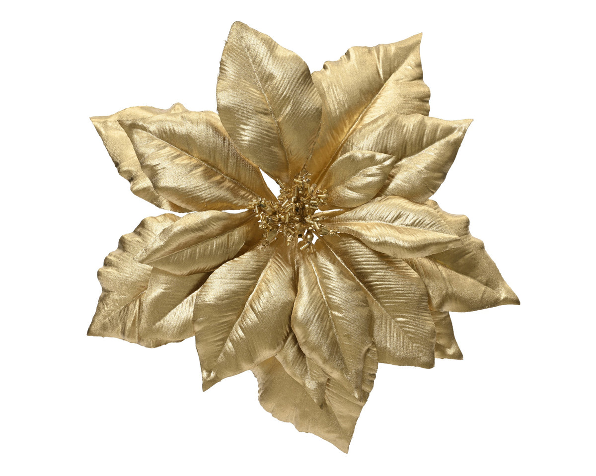 POINSETTIA POINSETTIA POLYESTER GLITTER EDGE GOLD DIÁMETRO 24CM X ALTO 7CM