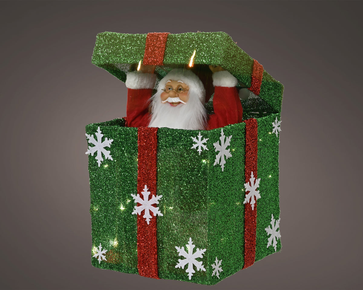 MICRO LED SANTA POLYESTER STEADY BO INDOOR GREEN/RED LARGO 25CM X ANCHO 25CM X ALTO 50CM