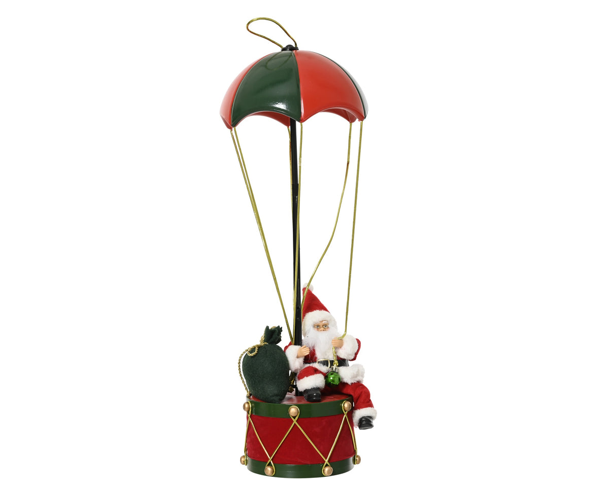 SANTA PLASTIC HOT AIR BALLOON - DRUM - GIFTBAG GREEN/RED LARGO 21CM X ANCHO 21CM X ALTO 60CM