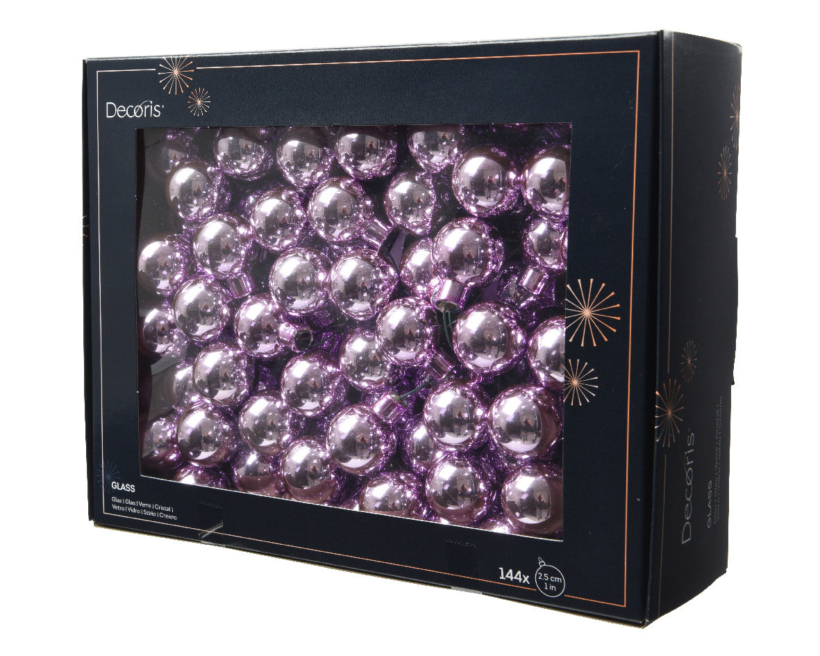 BAUBLES ON WIRE GLASS SHINY D2.5CM LILAC BREEZE