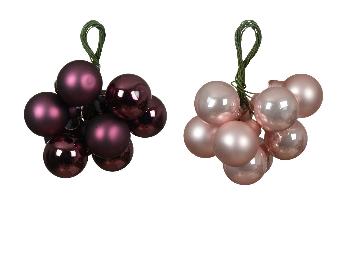 BAUBLES ON WIRE GLASS SHINY D2CM PINK