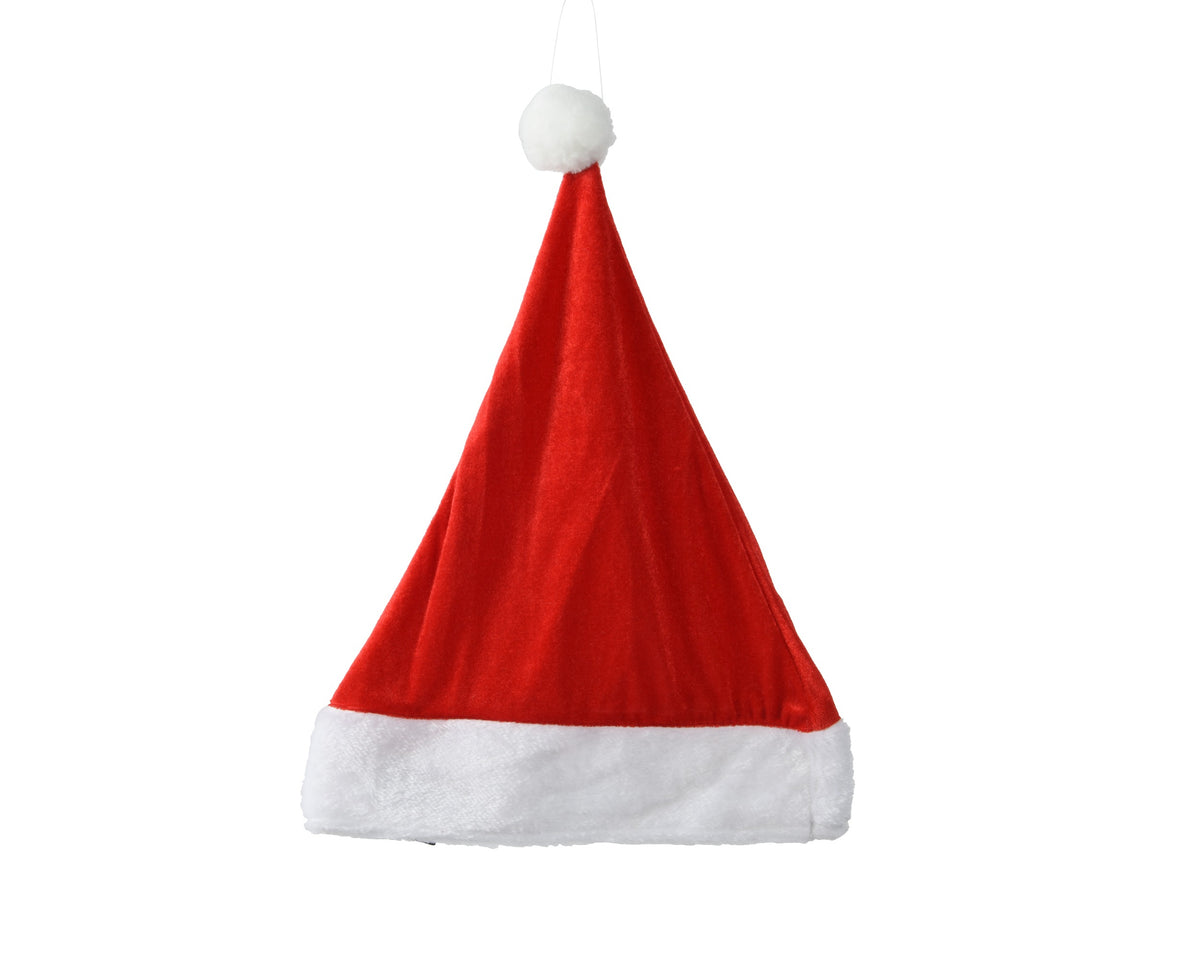 HAT POLYESTER WHITE POMPOM RED LARGO 0.5CM X ANCHO 30CM X ALTO 40CM