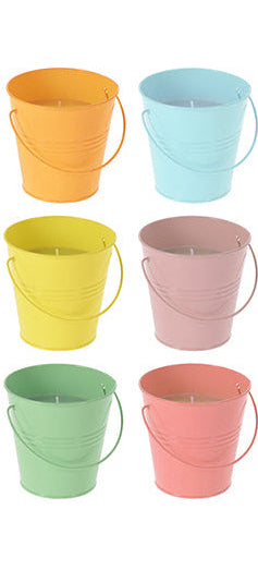 CITRONELLA CANDLE WAX IN METAL BUCKET IN IRON BUCKET