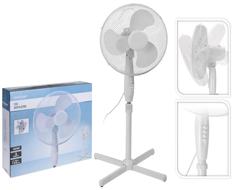 ABANICO DE PIE DE DIÁMETRO 40CM BLANCO