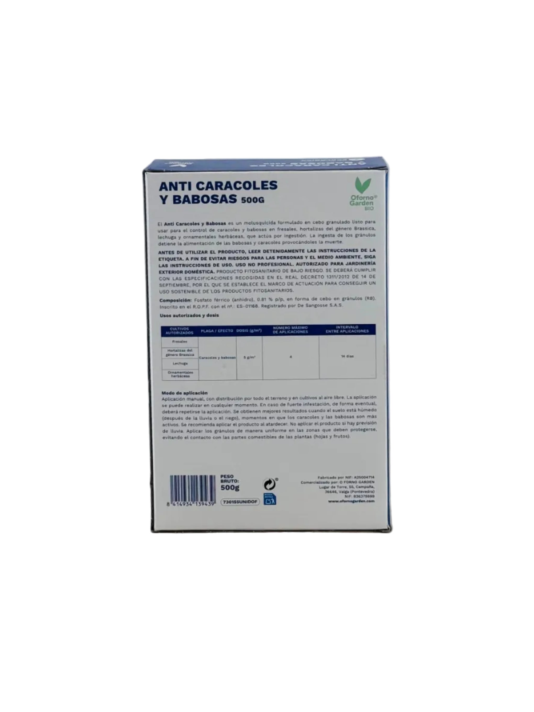 ANTICARACOLES Y BABOSAS 500GR BIO OFORNO