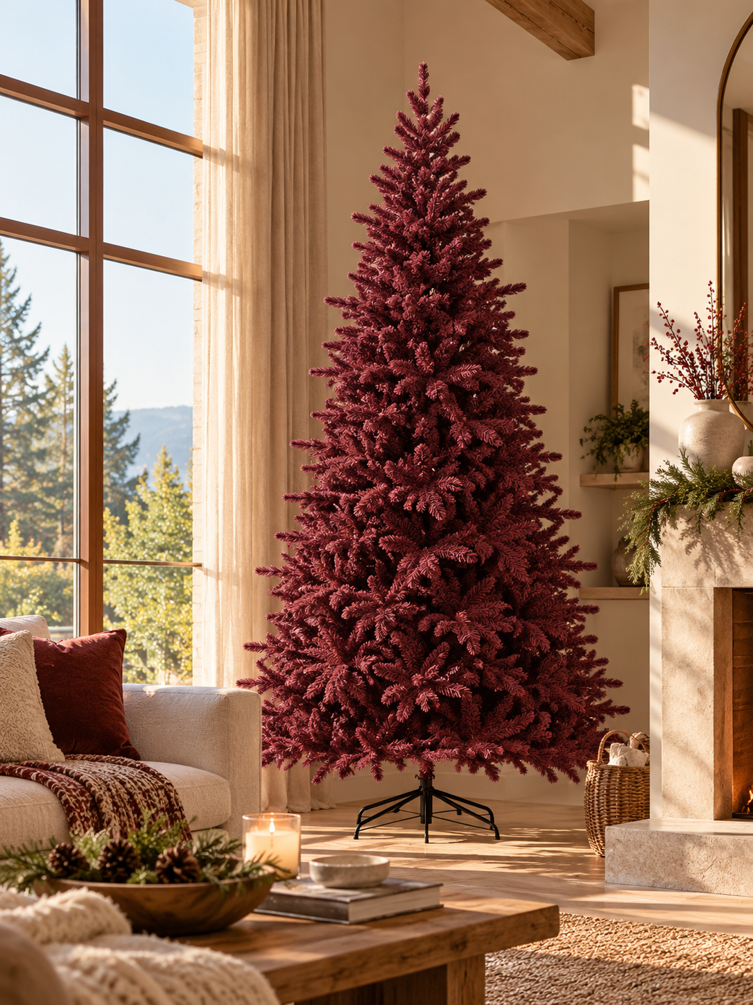 ÁRBOL DE NAVIDAD 240CM BURGUNDY