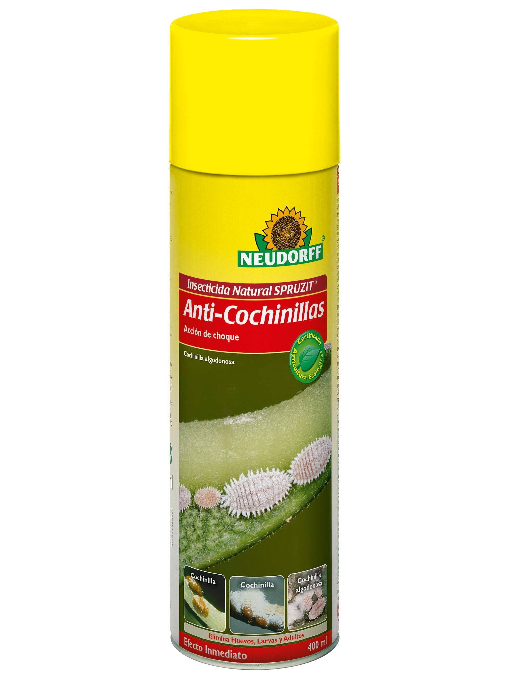 Yellow and green Neudorff Spruzit Anti-Cochinillas natural insecticide spray, 400ml.