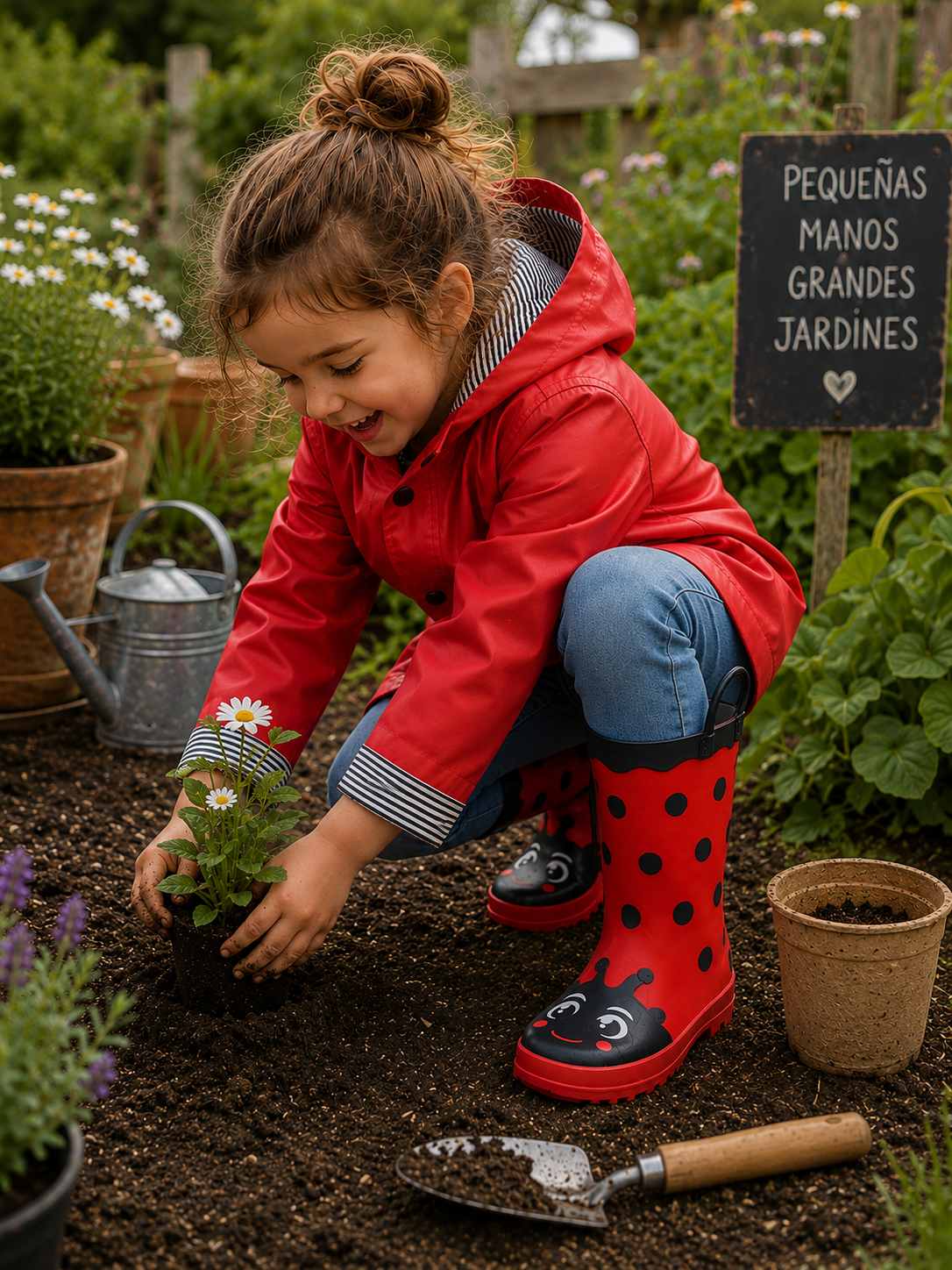 BOTAS DE AGUA INFANTILES CON DISEÑO LADYBIRD 25-26