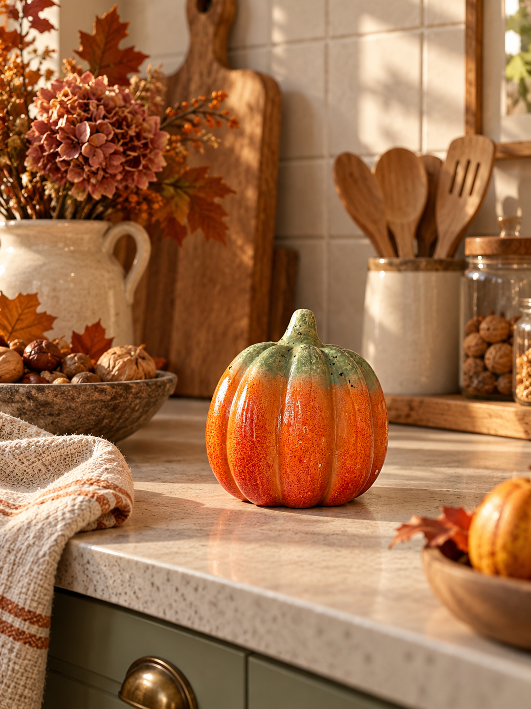CALABAZA DECORATIVA DE CERÁMICA · 9 × 8,5 × 9,5 CM