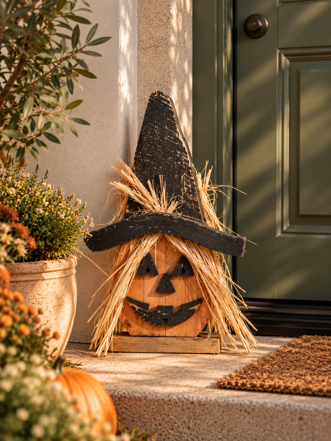 CALABAZA DECORATIVA DE MADERA NARANJA ESTILO VINTAGE · 18 × 3,5 × 28 CM