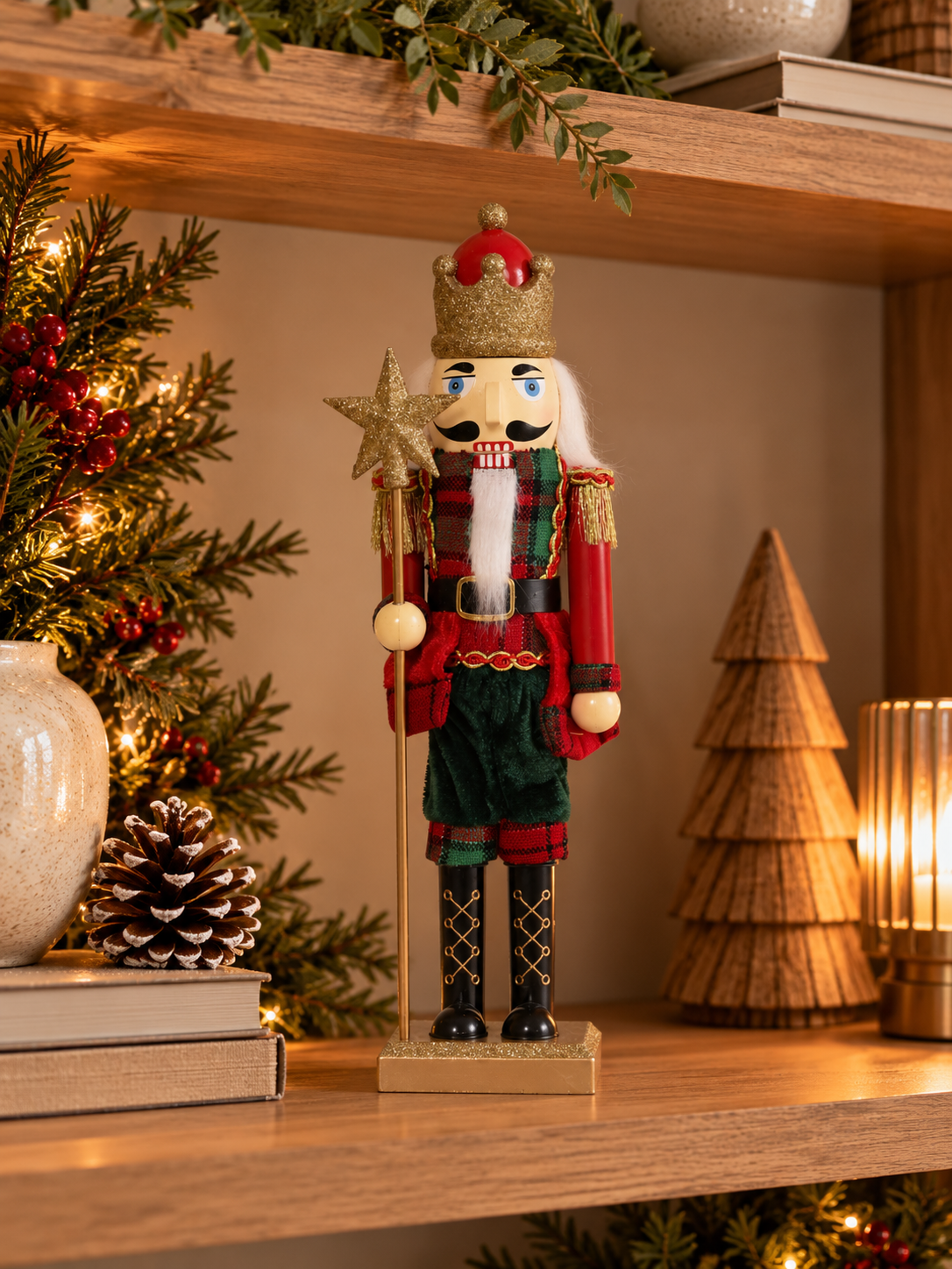 CASCANUECES DECORATIVO CON CETRO DE ESTRELLA 41 CM