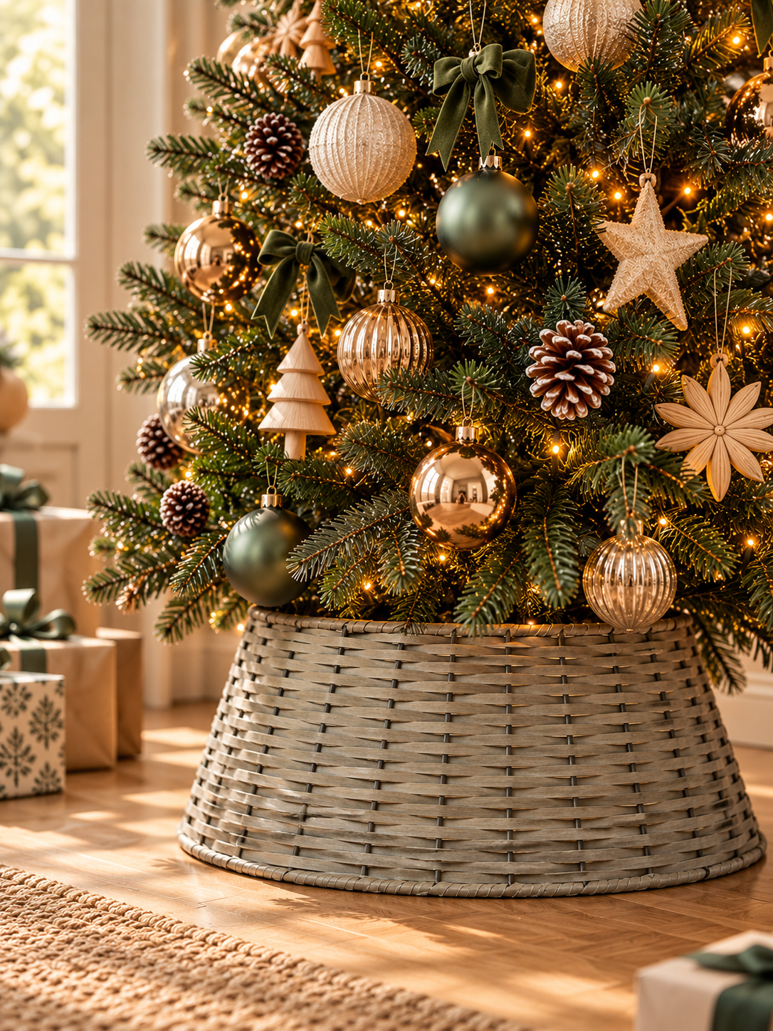 CUBREPIE 57CM ÁRBOL DE NAVIDAD AGLOMERADO GRIS