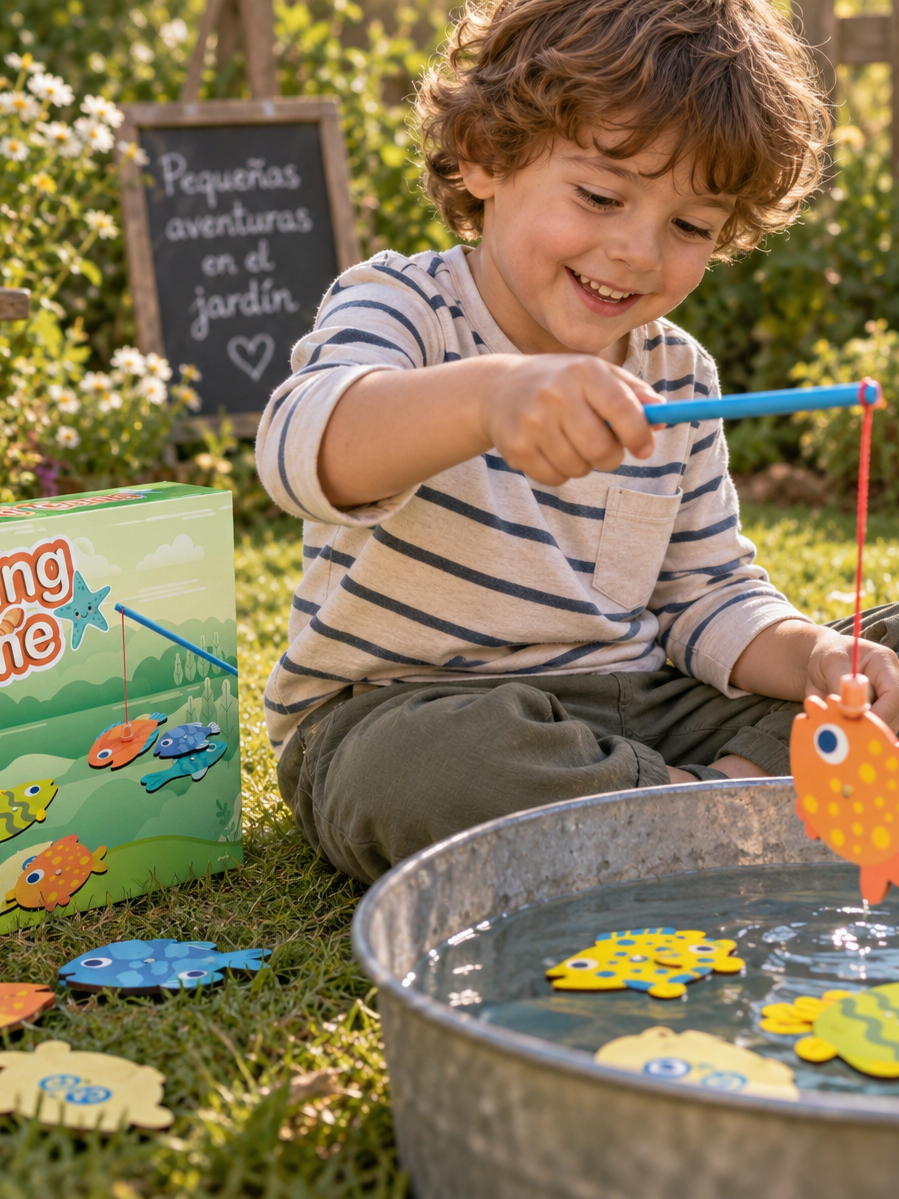 JUEGO DE MADERA PARA PESCA 9 PIEZAS