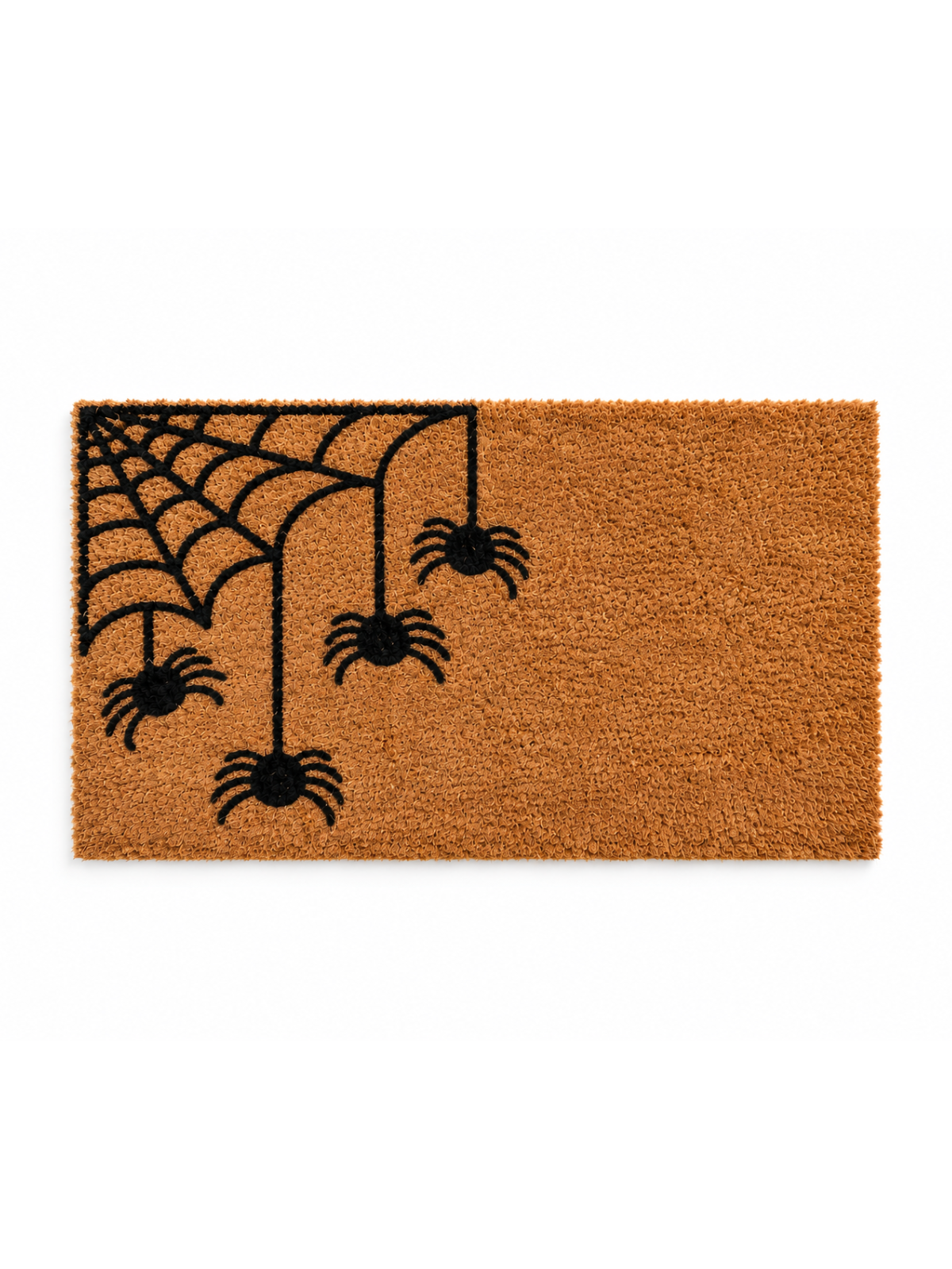 FELPUDO RECTANGULAR DE FIBRA DE COCO CON ARAÑA · 58 × 38 CM