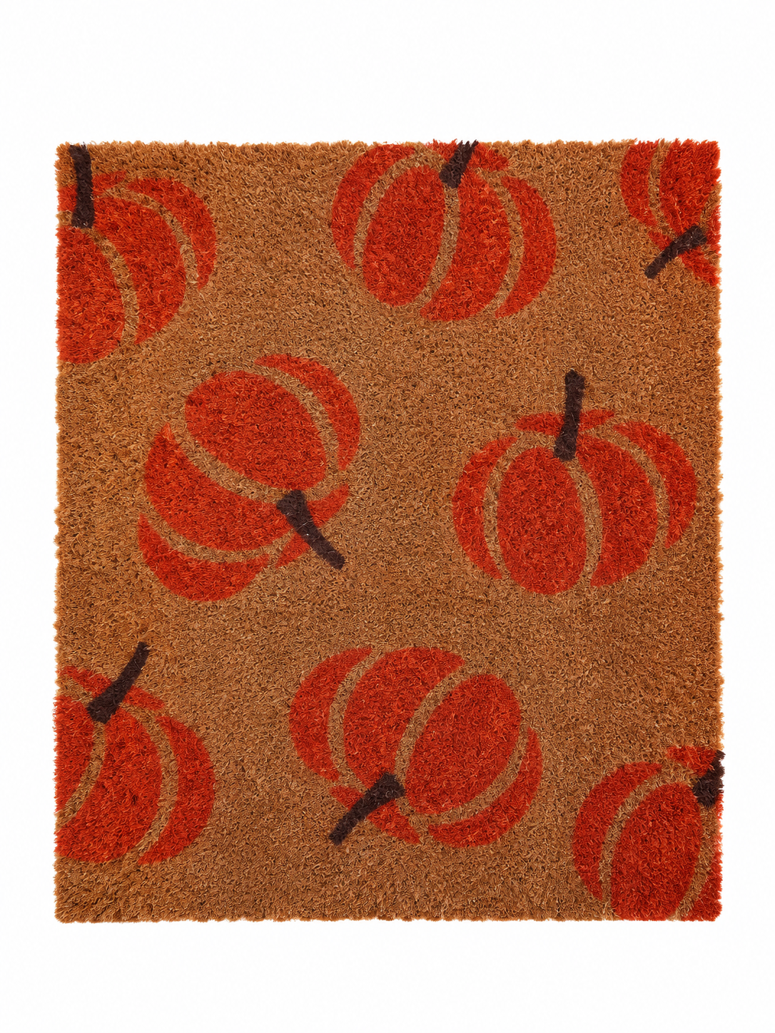 FELPUDO RECTANGULAR DE FIBRA DE COCO CON CALABAZAS · 58 × 38 CM