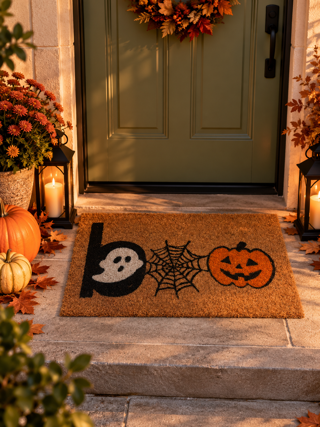 FELPUDO RECTANGULAR DE FIBRA DE COCO «BOO» · 58 × 38 CM