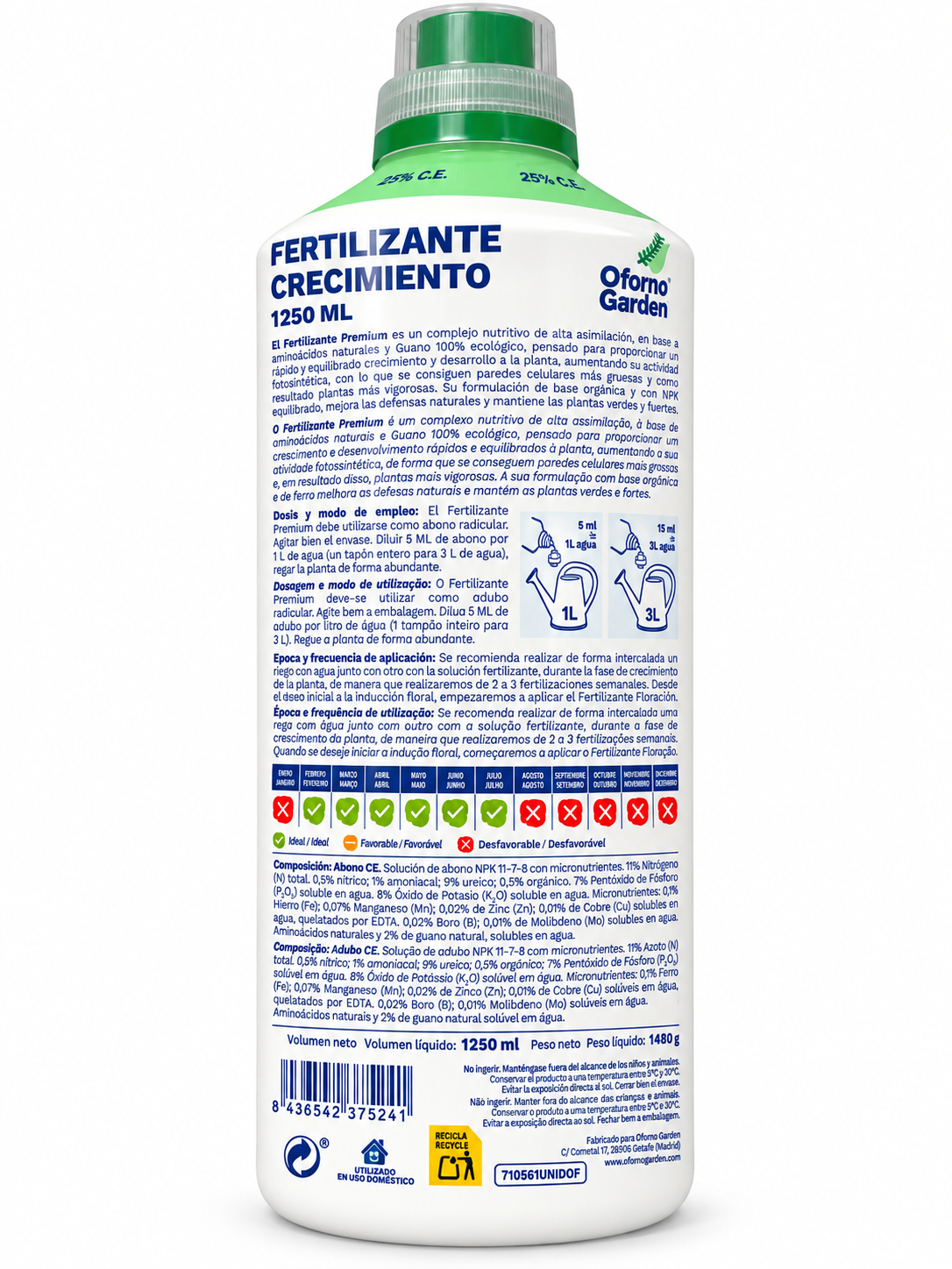 FERTILIZANTE PREMIUM O FORNO 1250ML