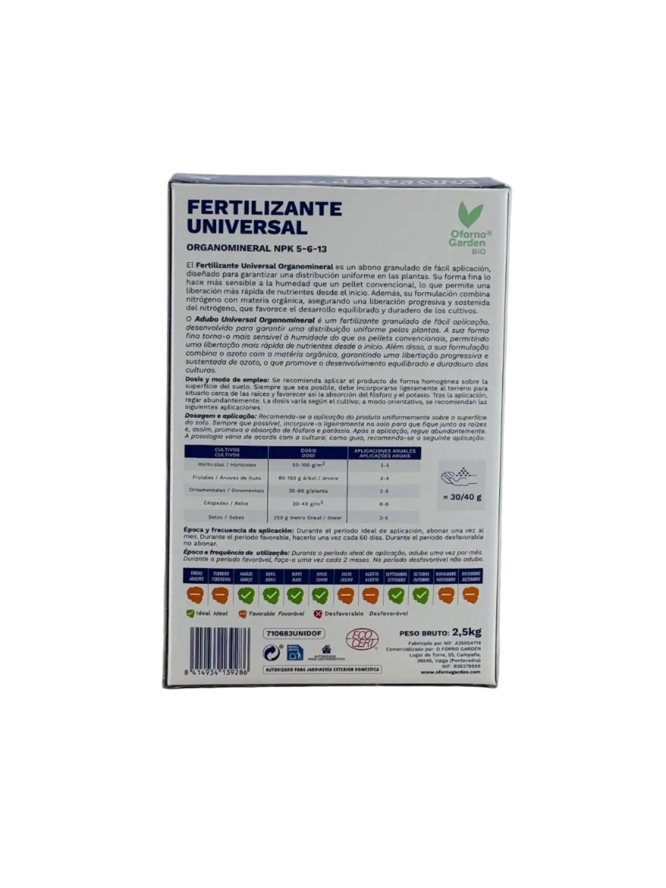 ABONO CITRICOS ORGANOMIN. BIO 2,5KG OFORNO