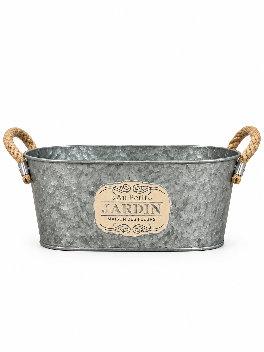 JARDINERA DE HIERRO ZINCADO «AU PETIT JARDIN» 30x18x11CM