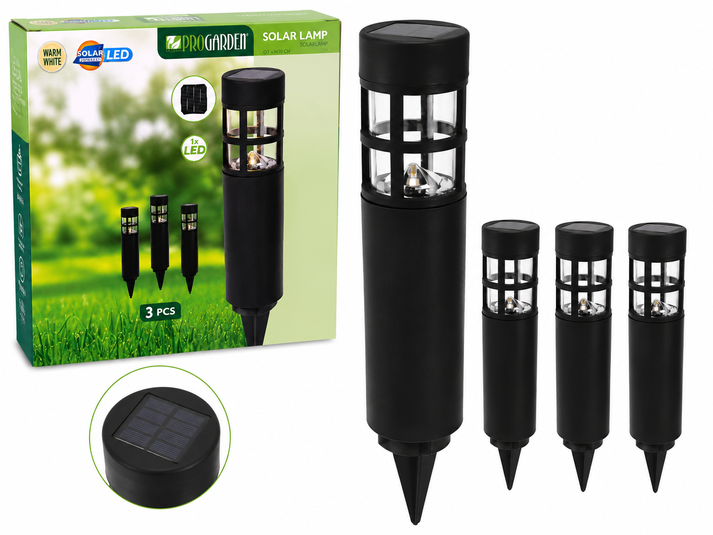 JUEGO DE LUZ SOLAR DE 3 PIEZAS