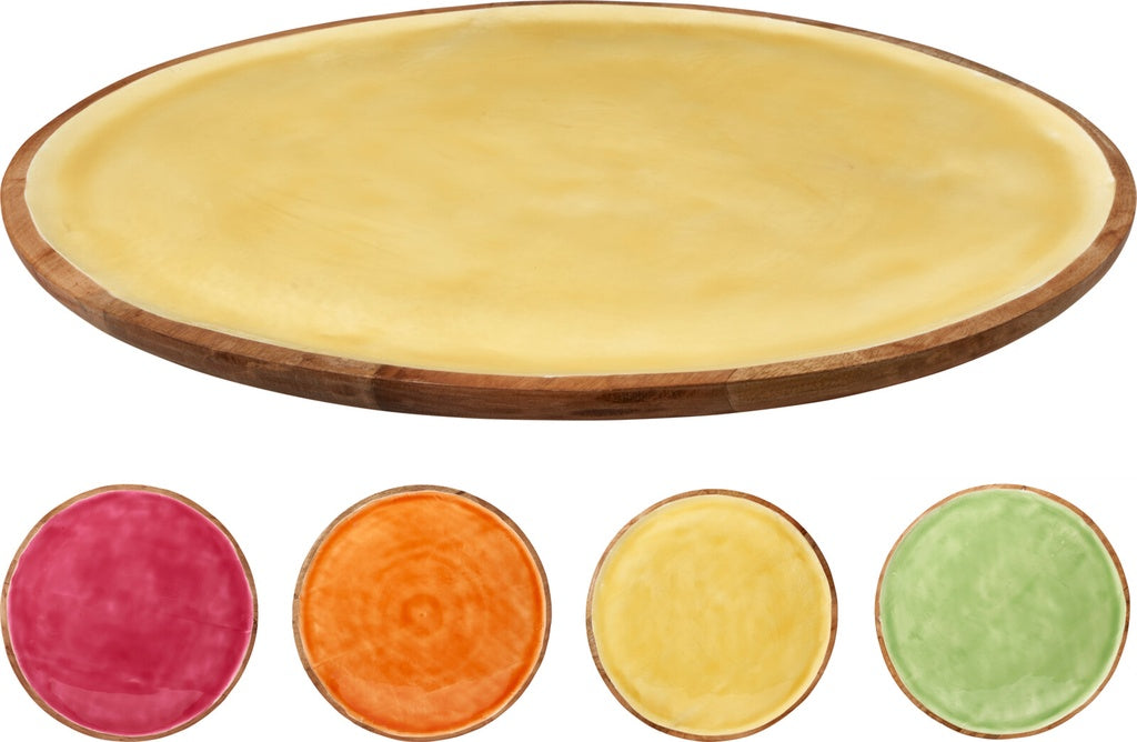 PLATO COLORES MADERA DE MANGO DIÁMETRO 38CM