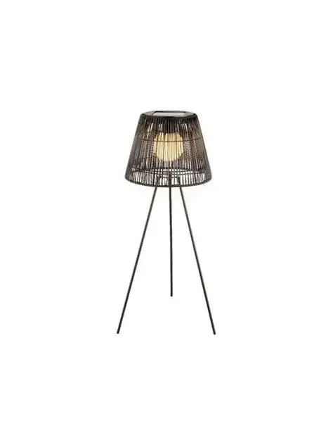 SOLAR FLOOR LAMP WICKER STEADY DIA28 H71 BLACK WAR