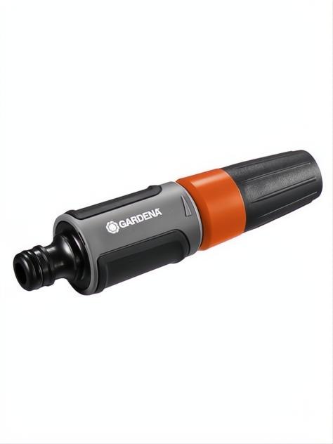 Lanza de limpieza Gardena multichorro Classic gris y naranja con boquilla ajustable.