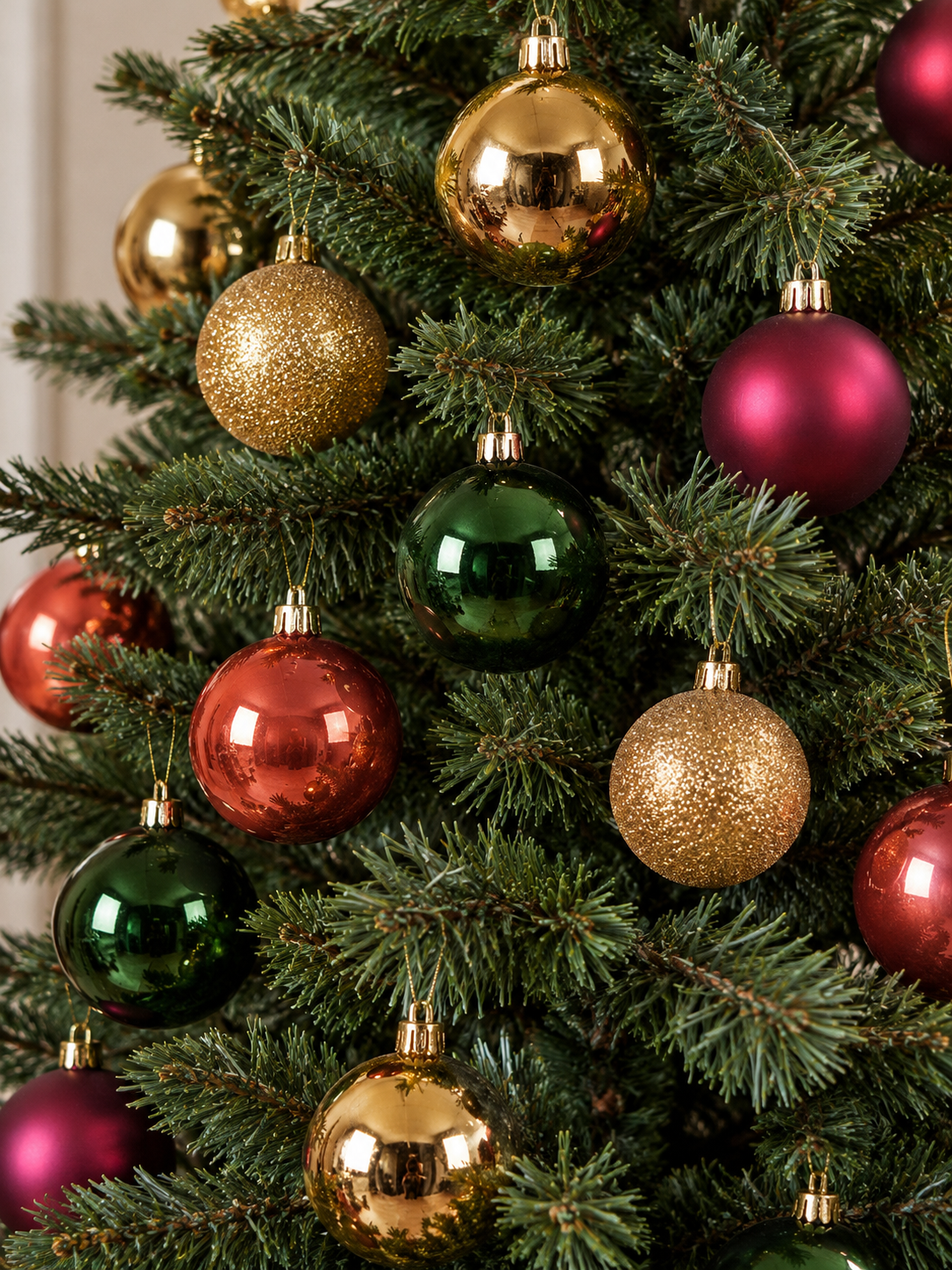 PACK DE 30 BOLAS DE NAVIDAD MAUVE OSCURO