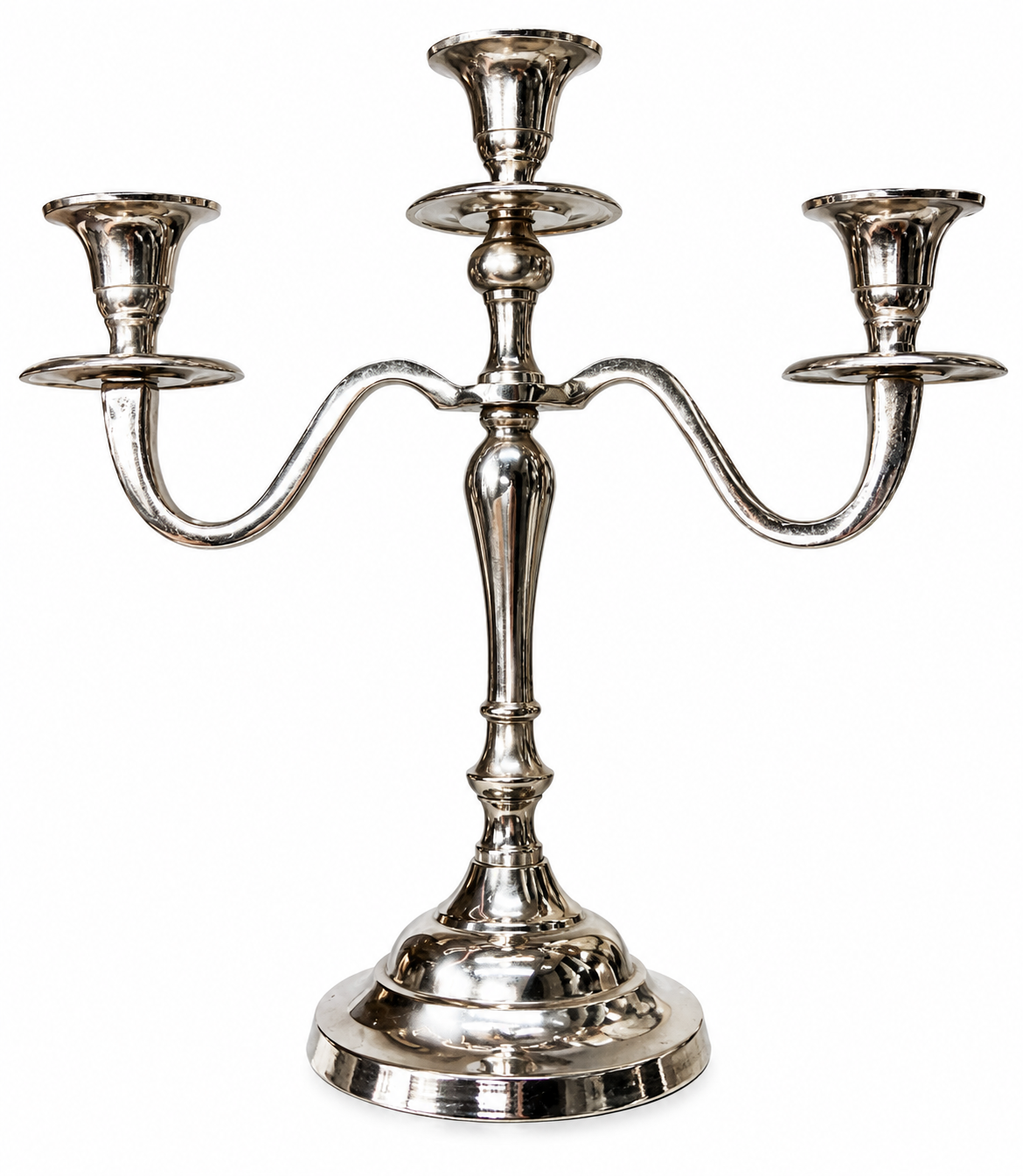 PORTAVELAS 30CM PLATA