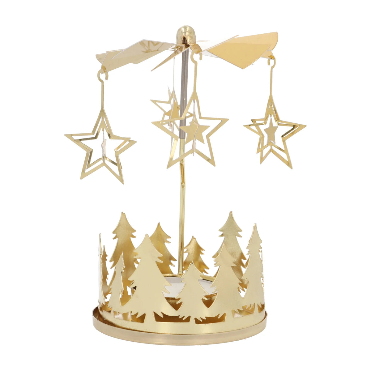 PORTAVELAS CARRUSEL DE ESTRELLAS EN COLOR DORADO