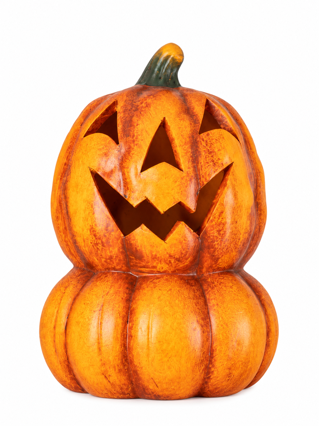 PORTAVELAS DE CERÁMICA EN FORMA DE CALABAZA · 14,5 × 13,8 × 22 CM