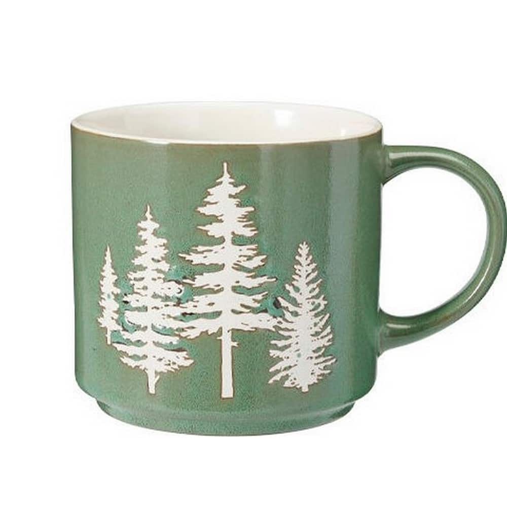 TAZA NAVIDEÑA ABETOS DE GRES DE 400ML