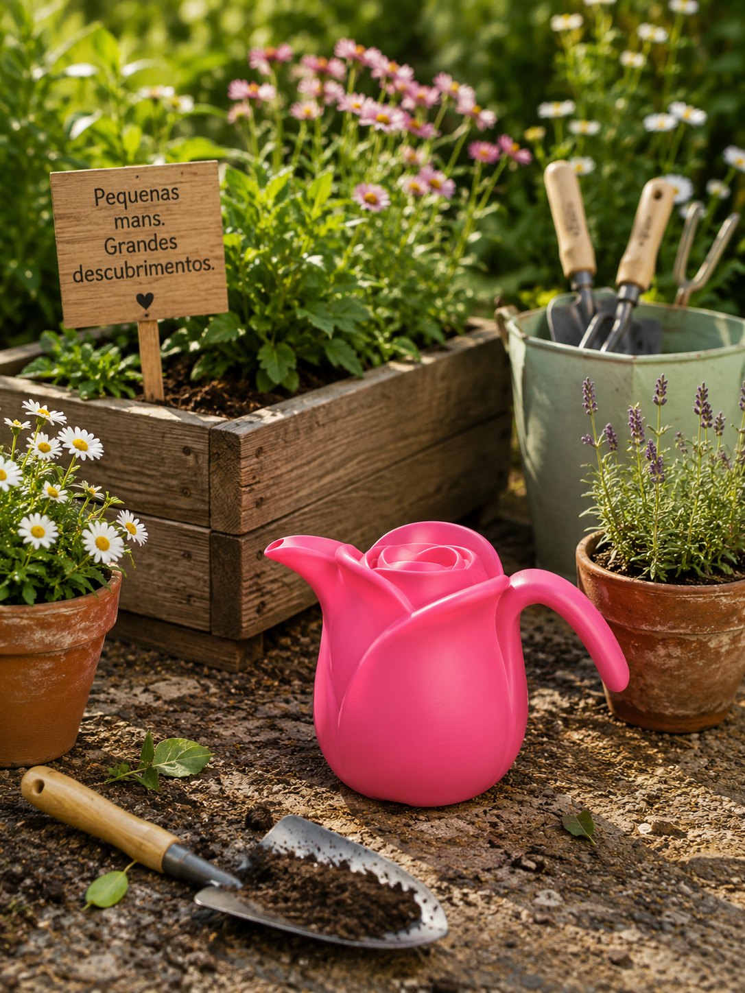 REGADERA INFANTIL FORMA TULIPÁN ROSA