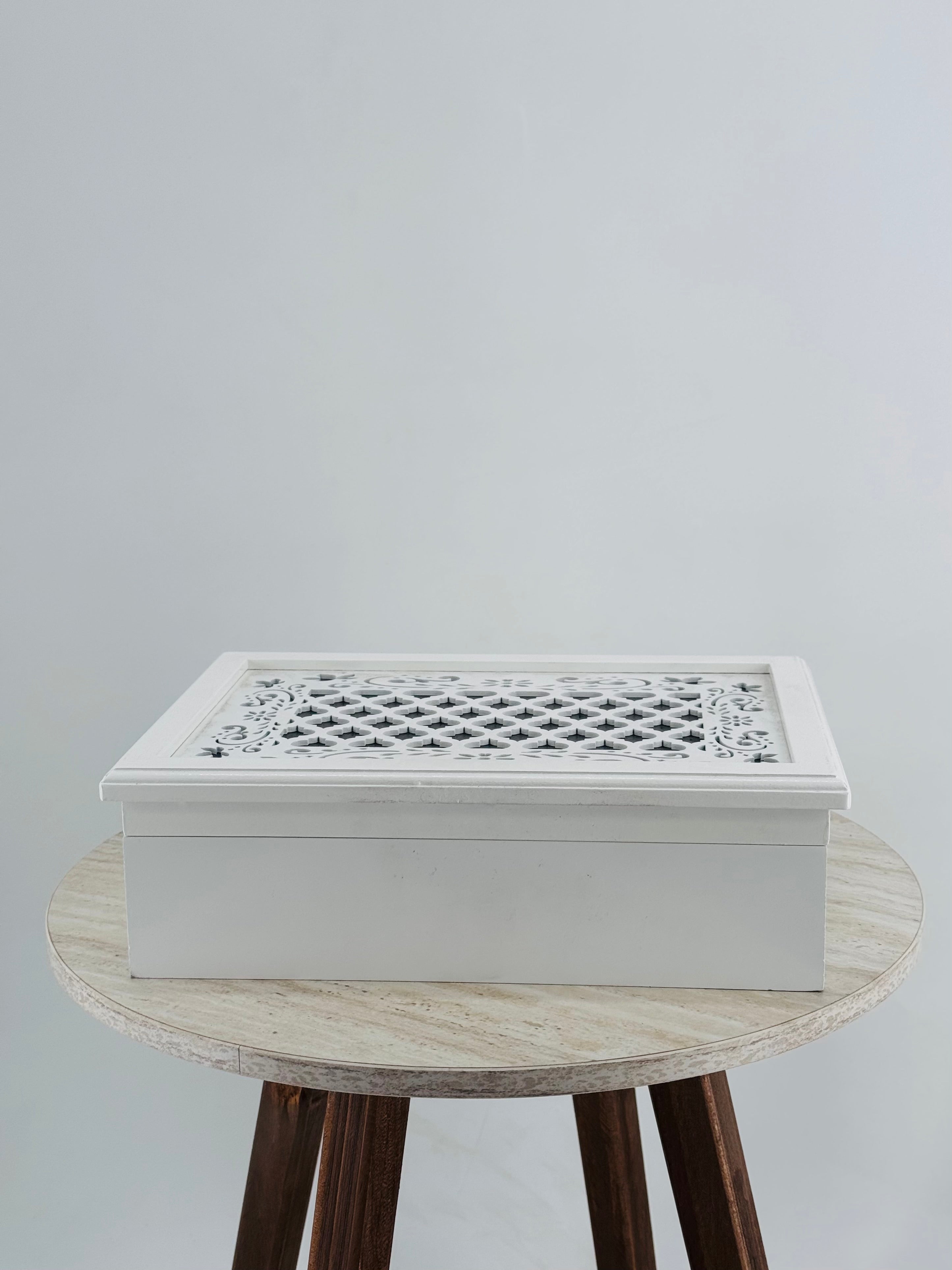 RELOJERO MDF CRISTAL 29X20X9.5 BLANCO