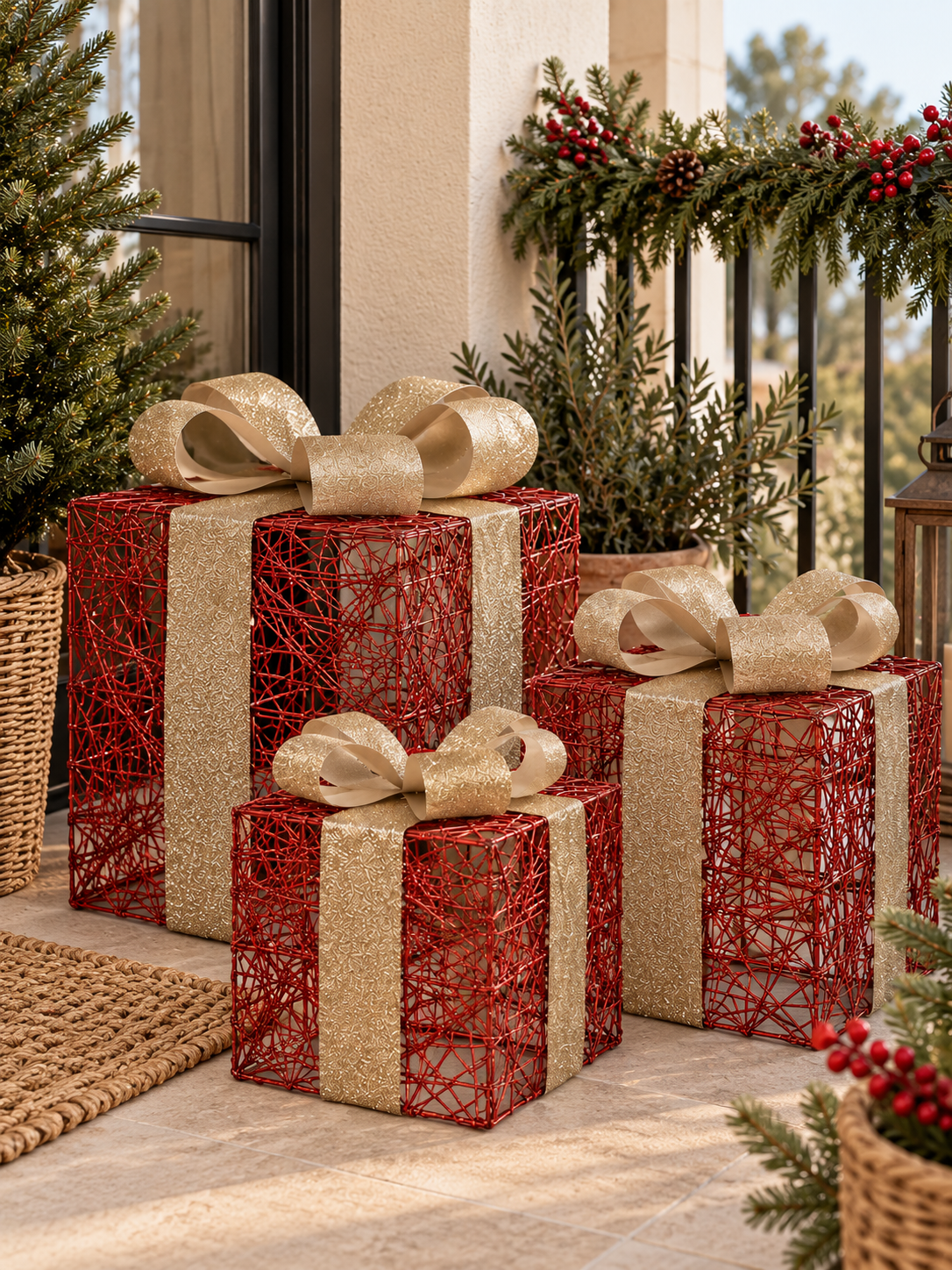 SET DE 3 CAJAS REGALO LED DECORATIVAS