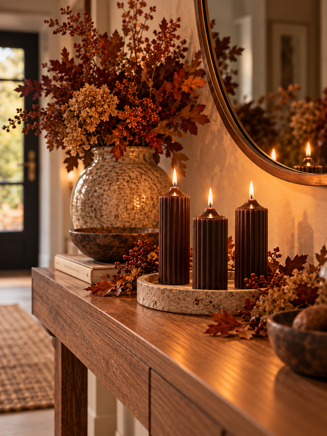 SET DE 3 VELAS DECORATIVAS RIFFLY NEGRAS