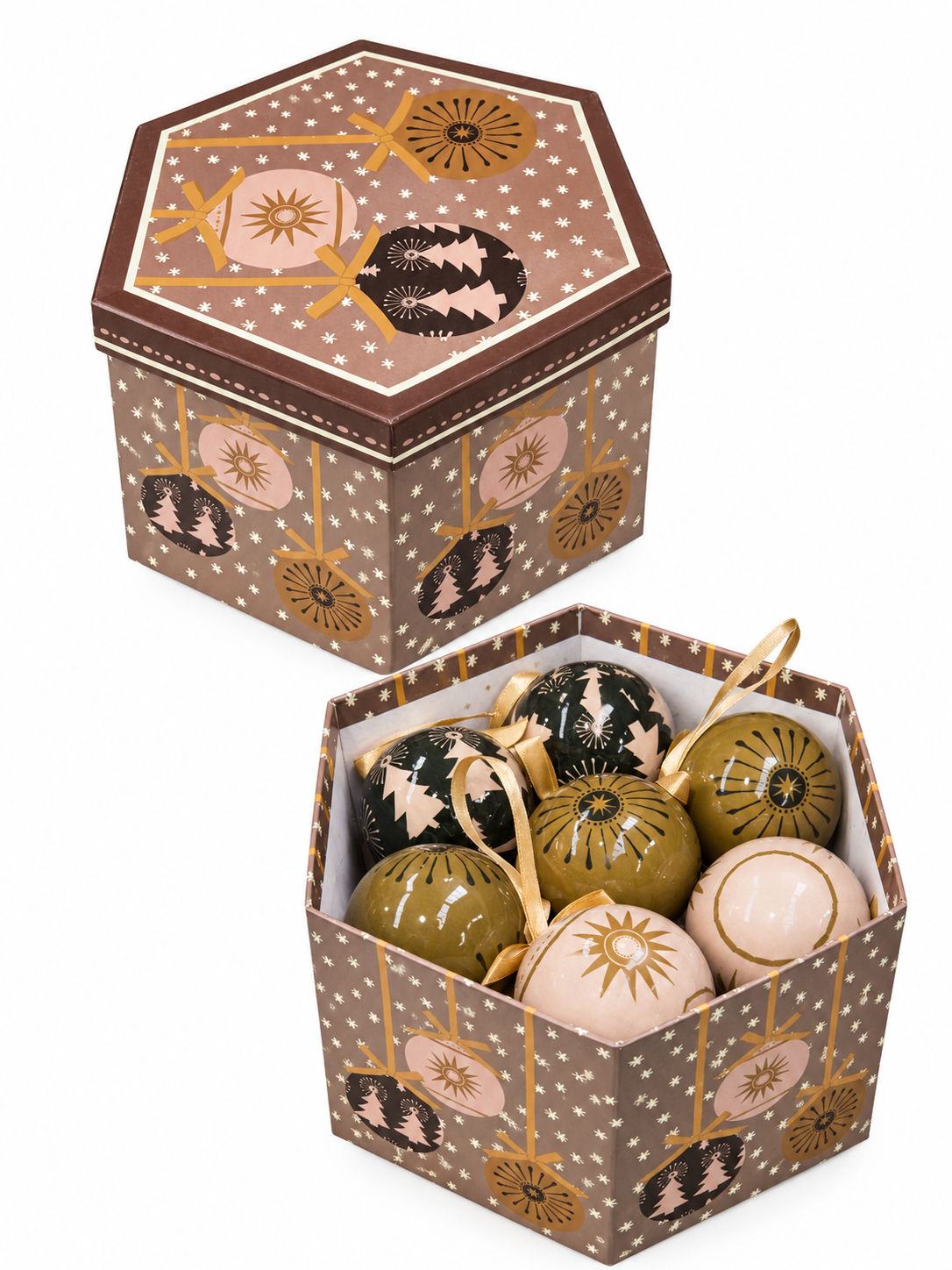 SET REGALO DE 14 BOLAS DE NAVIDAD EN TONOS BEIGE
