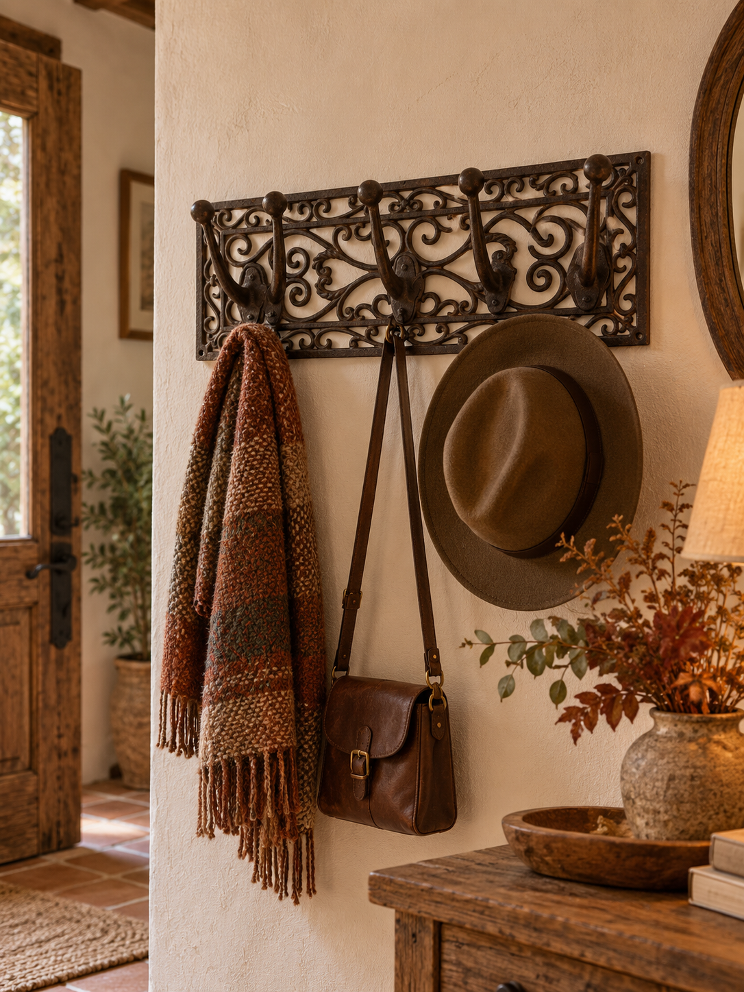 SOPORTE DE PARED CON 3 GANCHOS