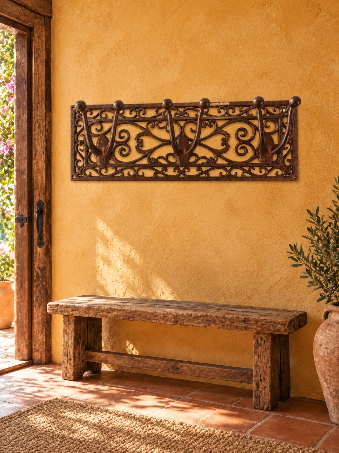 SOPORTE DE PARED CON 3 GANCHOS