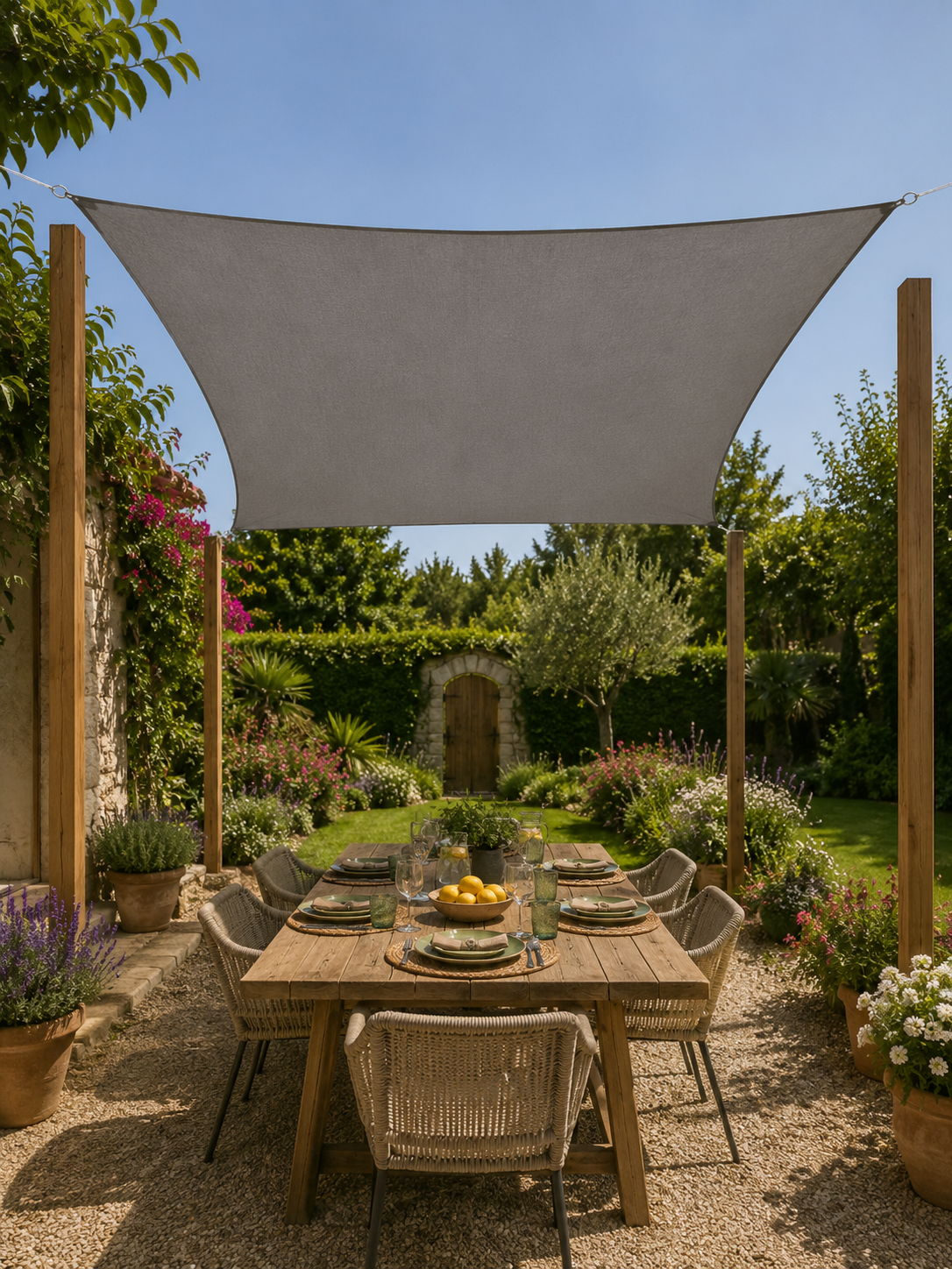 VELA CUADRADA 3X3M GRIS