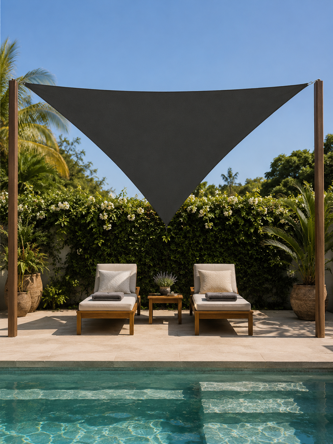 VELA DE SOMBRA TRIANGULAR 3X3X3M GRIS