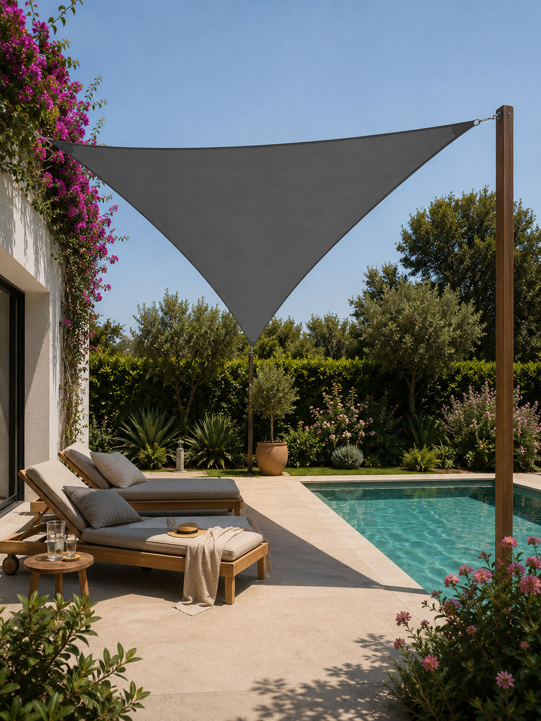 VELA DE SOMBRA TRIANGULAR 3,6X3,6X3,6M GRIS