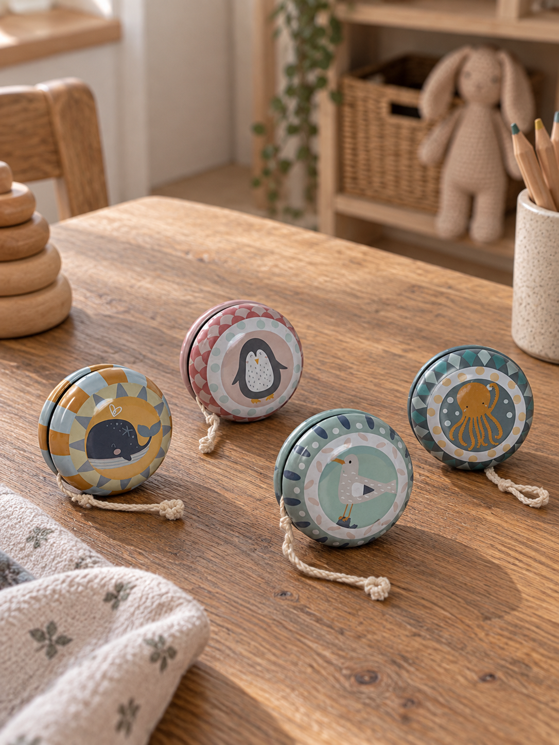YOYO MADERA CUERDA 5.5X3X5.5 ANIMALES 4
