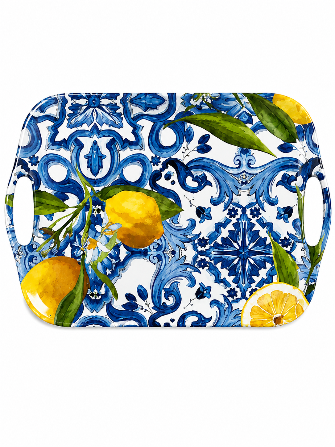BANDEJA MELAMINA 36X26X2.5 AZULEJOS 2 SURT