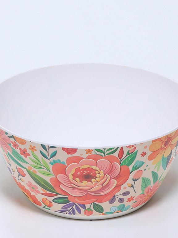 BOWL MELAMINE 25CM FLOWER