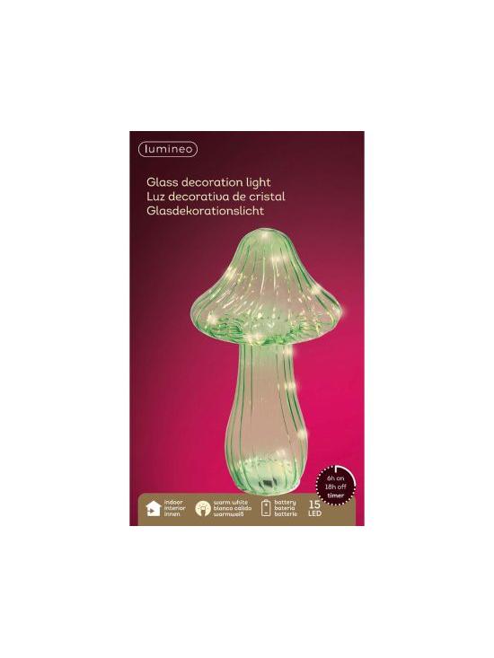MICRO LED MUSHROOM GLASS MUSHROOM STEADY BO GREEN