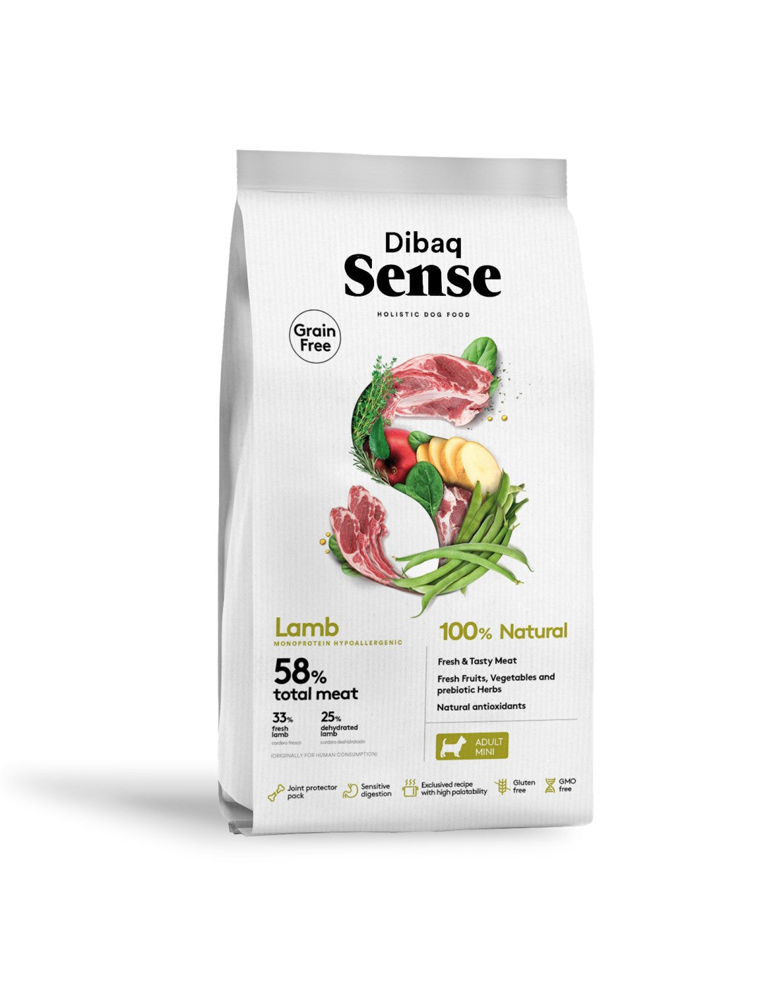 DIBAQ SENSE GRAIN FREE DOG LAMB 2KG